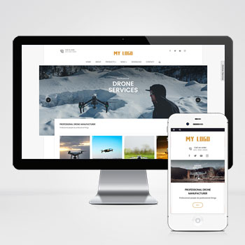 无人机英文外贸企业pbootcms网站模板(自适应手机端)